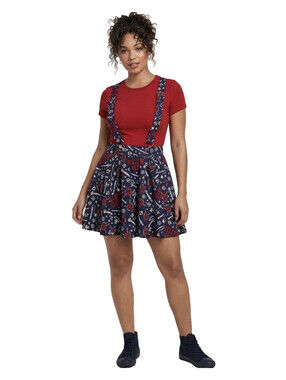 Her Universe Stranger Things Hellfire Club Suspender Skirt Sz S Grunge Punk Edgy